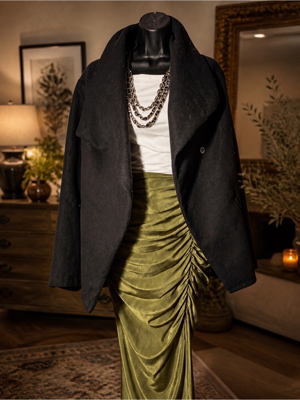 ANDRÉ BADI Asymmetrical Sculptural Jacket • Small • Collar • Minimalist Designer